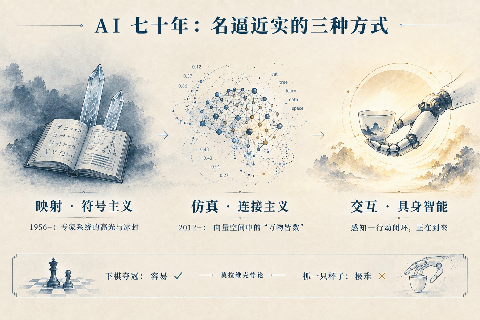 人工智能史的三范式：映射、仿真与交互