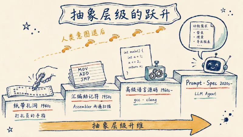 Featured image of post 软件工程的控制论转向：从纸带打孔到 Vibe Coding 的工程哲学